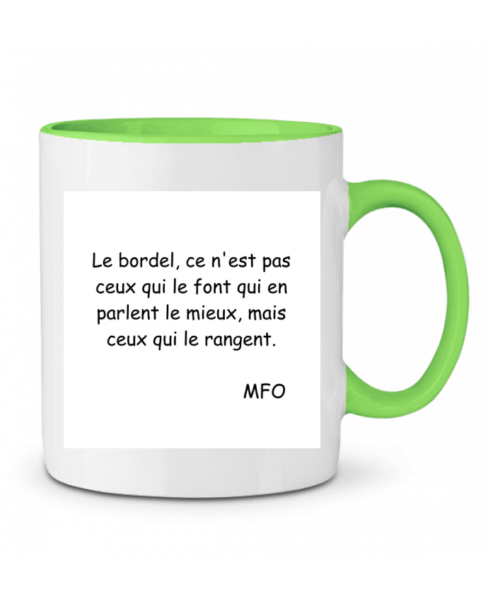 Mug bicolore citation bordel Marie-France Ochsenbein