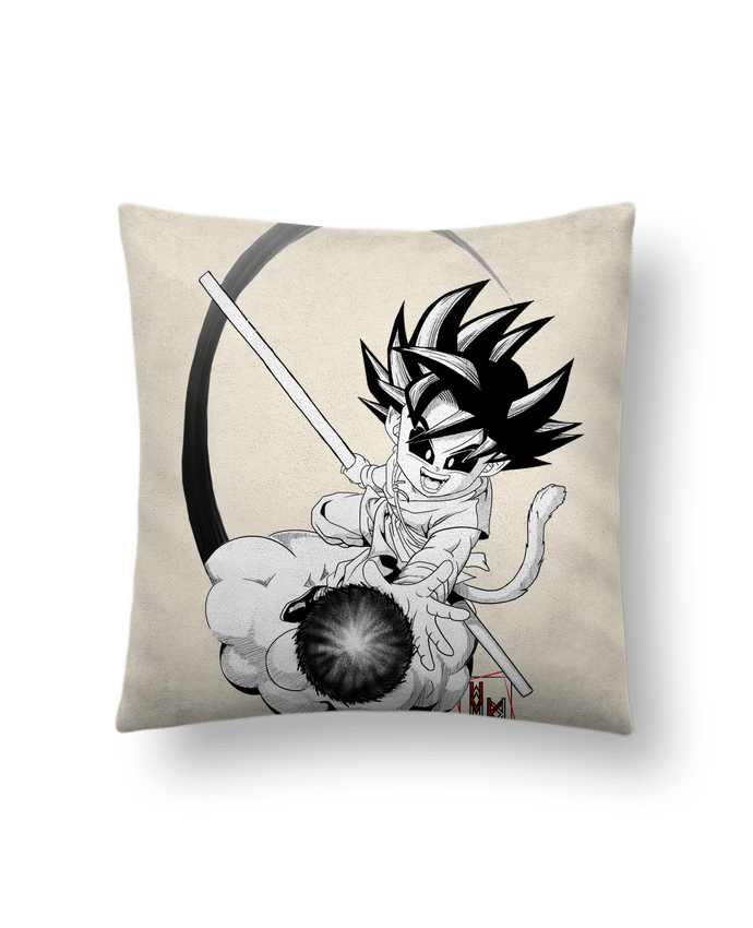 Coussin suédine Goku Dark par Viko Tattoo