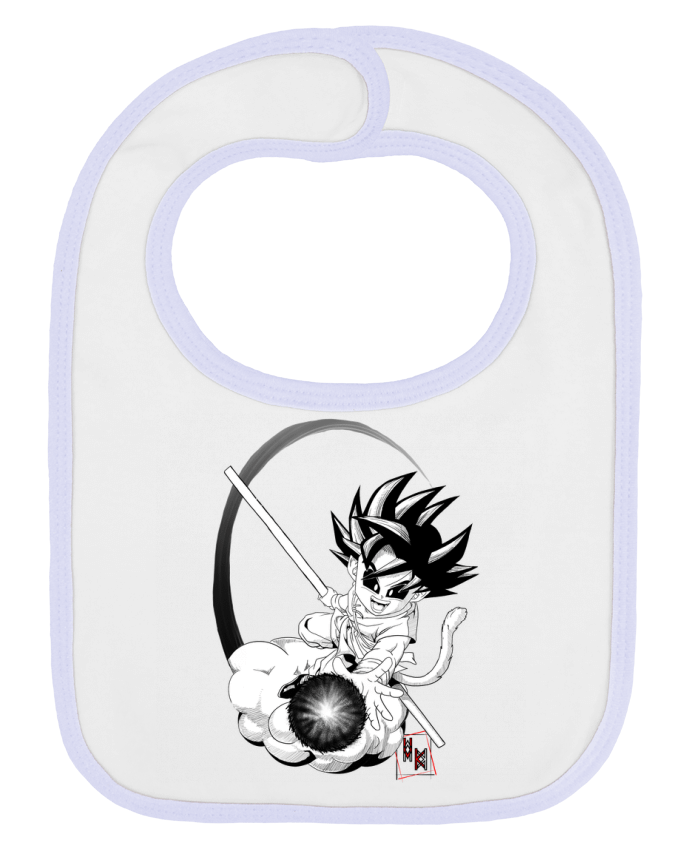 Bavoir bébé uni Goku Dark par Viko Tattoo