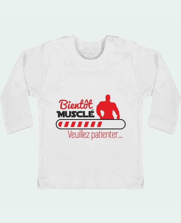 T-shirt bébé Bientôt musclé, musculation, muscu, humour manches longues du designer Benichan