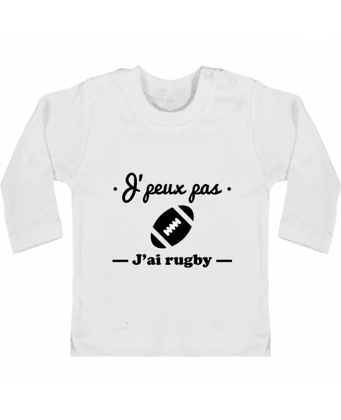 Baby T-shirt with press-studs long sleeve J'peux pas j'ai rugby manches longues du designer Benichan