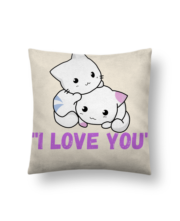 Coussin suédine i love you par Fabgino