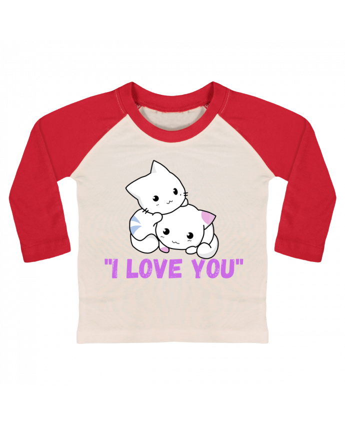 Tee-shirt Bébé Baseball ML i love you par Fabgino