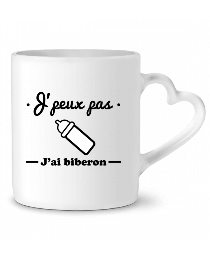 Mug Heart J'peux pas j'ai biberon , humour, bébé, cadeau de naissance by Benichan