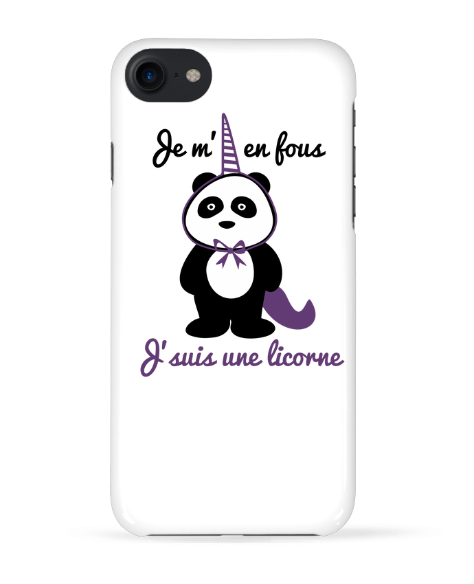 Carcasa Iphone 7 Je m'en fous j'suis une licorne, panda de Benichan