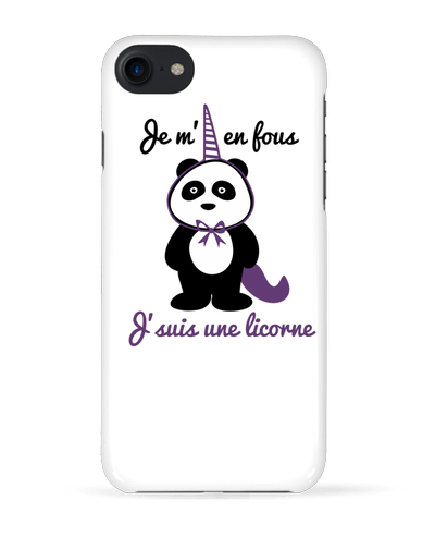 COQUE 3D Iphone 7 Je m'en fous j'suis une licorne, panda de Benichan
