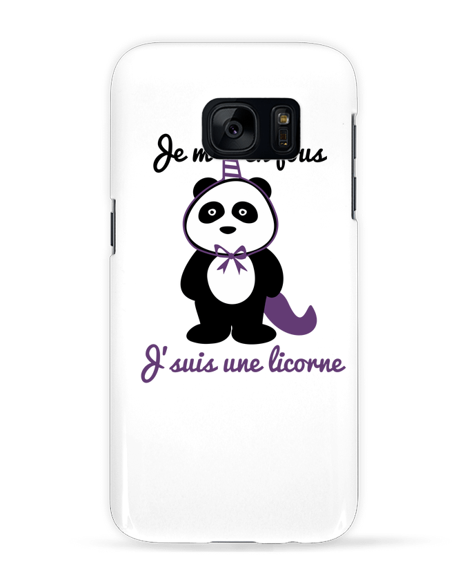 Case 3D Samsung Galaxy S7 Je m'en fous j'suis une licorne, panda by Benichan