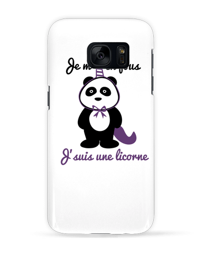 Coque 3D Samsung Galaxy S7  Je m'en fous j'suis une licorne, panda par Benichan