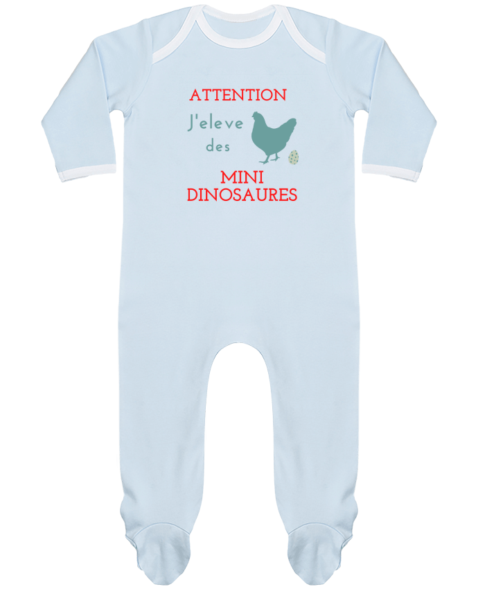 Body Pyjama Bébé j' élève des poulets et des poules j'élève des des mini dinosaures par Agricool