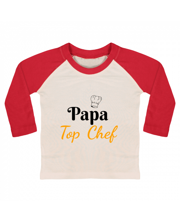 Tee-shirt Bébé Baseball ML Papa Top Chef par Seb337413