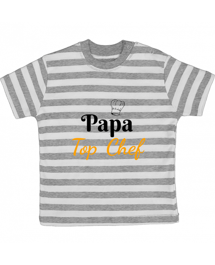 Tee-shirt bébé à rayures Papa Top Chef par Seb337413