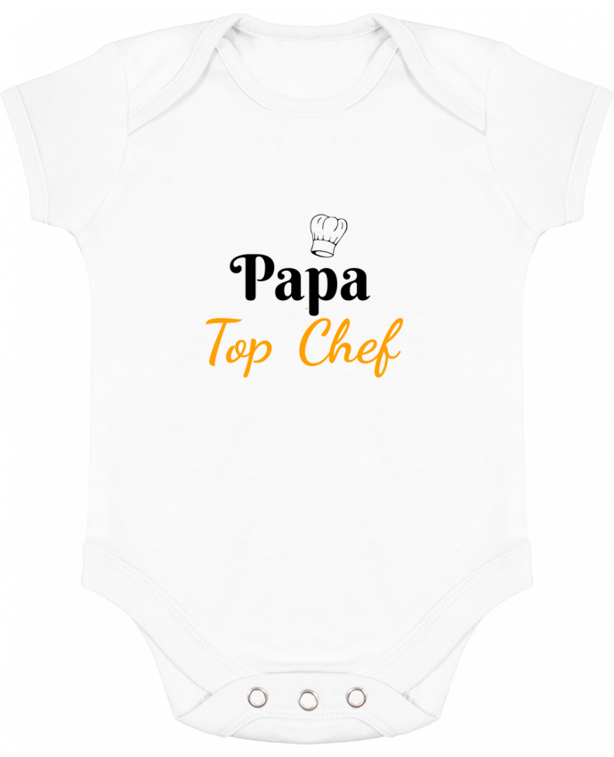 Body bébé manches contrastées Papa Top Chef par Seb337413