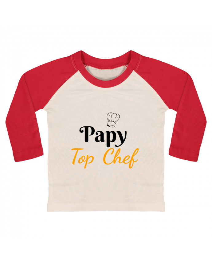 Tee-shirt Bébé Baseball ML Papy Top Chef par Seb337413