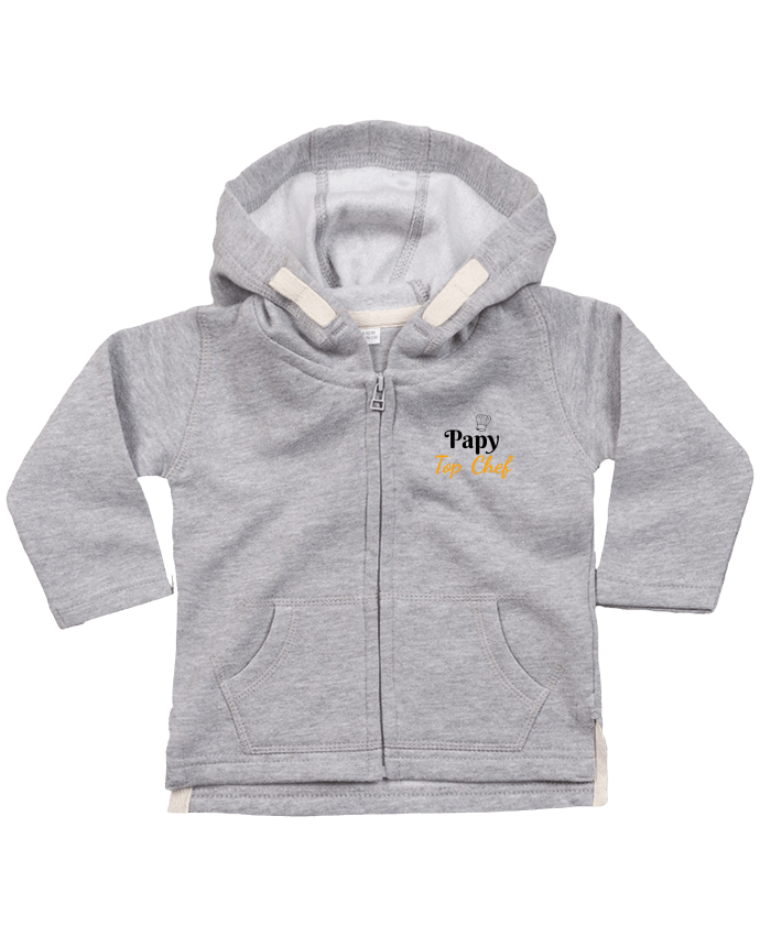 Sweat à capuche bébé zippé Papy Top Chef par Seb337413