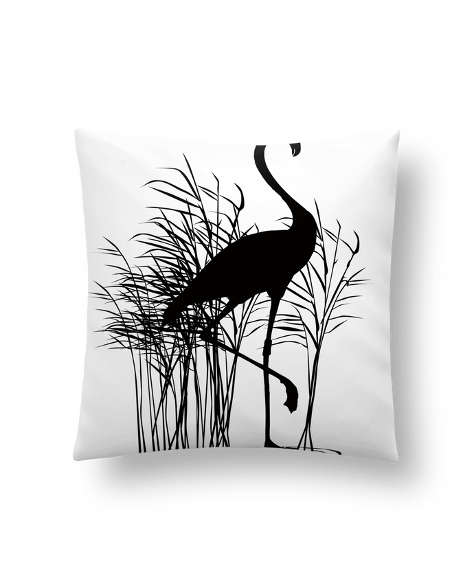 Cushion synthetic soft 45 x 45 cm Flamant roseaux by Studiolupi