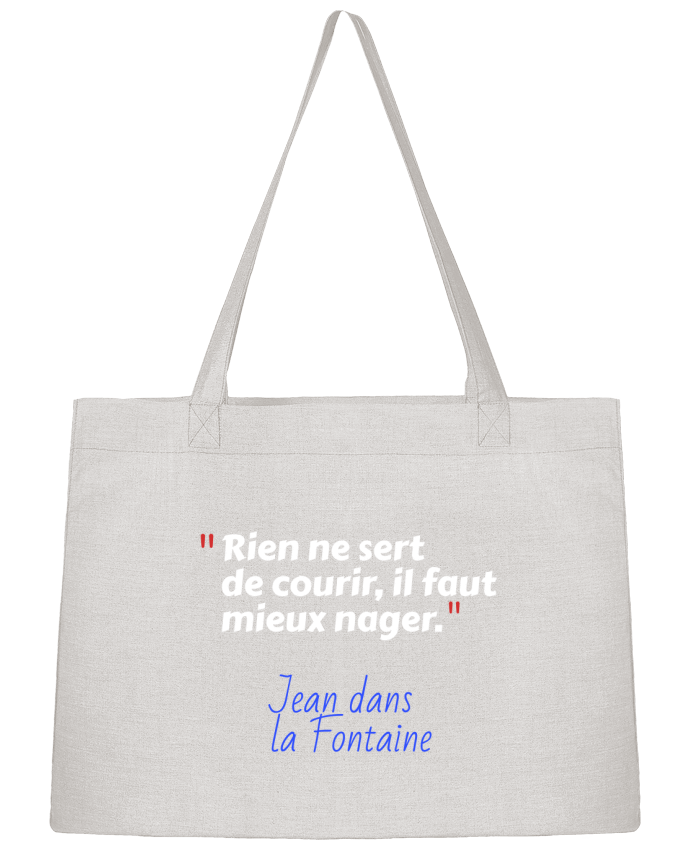 Sac Shopping Rien ne sert de courir, il faut mieux nager - Jean dans la Fontaine par Seb337413
