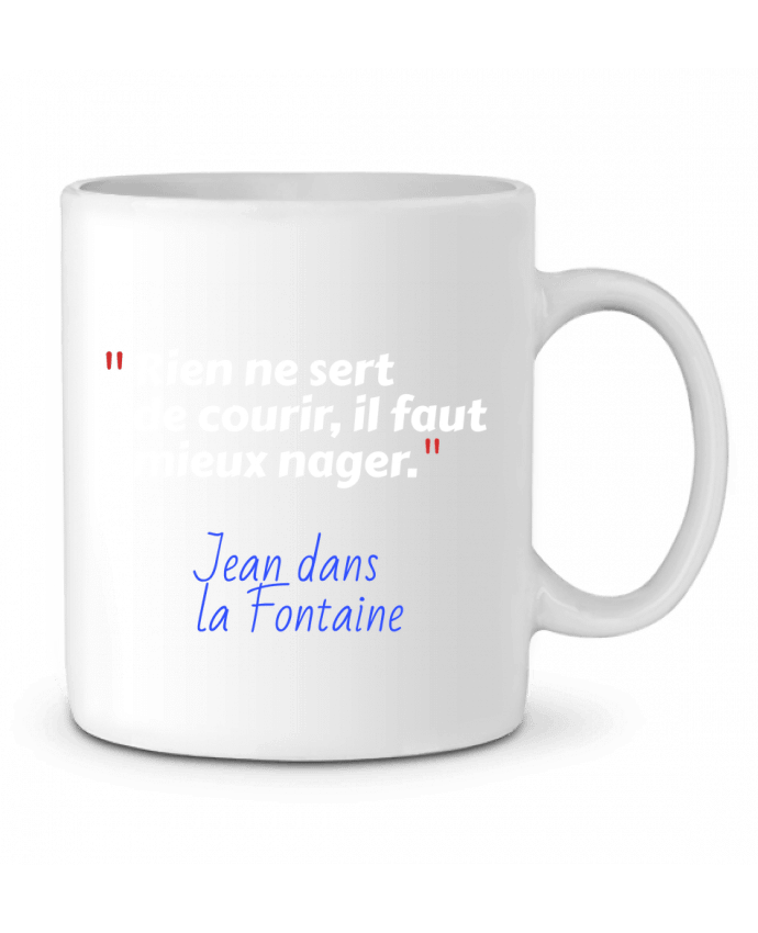 Mug  Rien ne sert de courir, il faut mieux nager - Jean dans la Fontaine par Seb337413