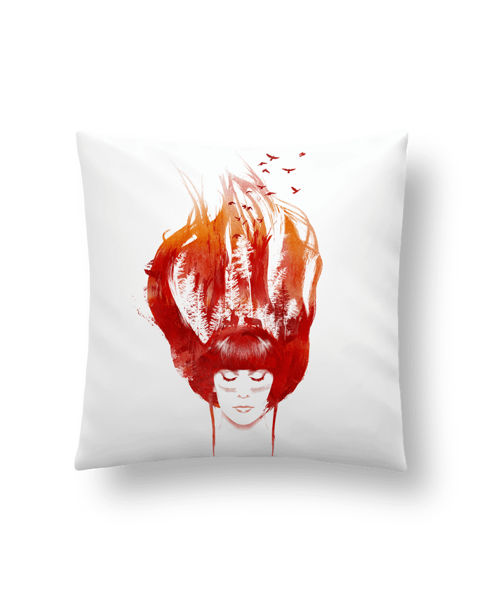 Cushion synthetic soft 45 x 45 cm Burning forest by robertfarkas