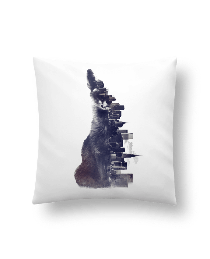 Cushion synthetic soft 45 x 45 cm Fox from the city by robertfarkas