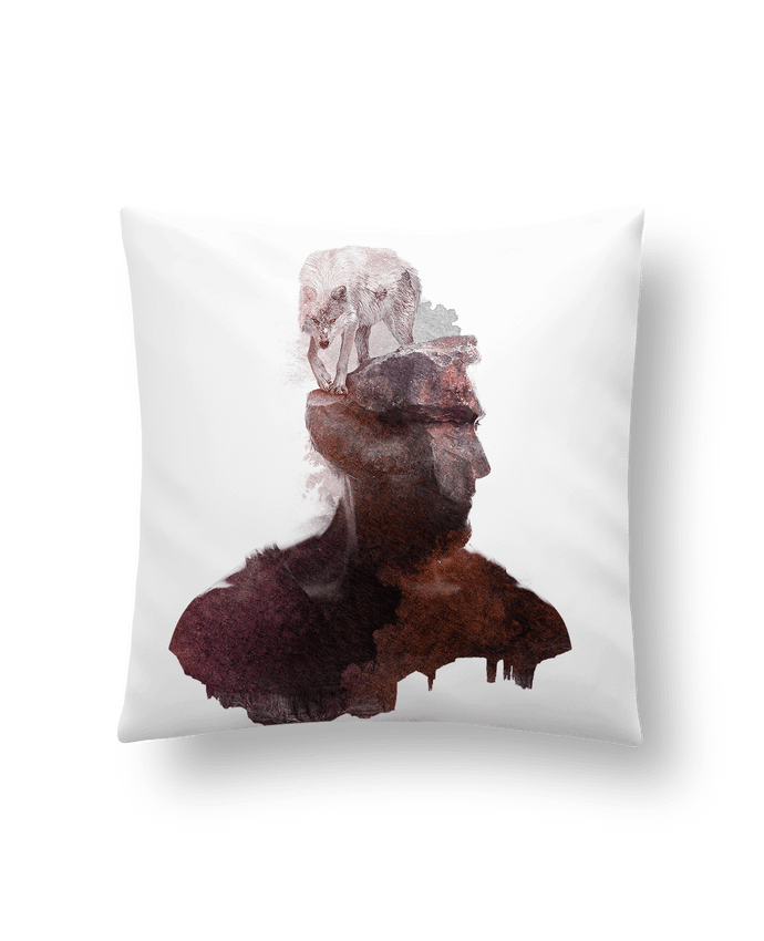 Cushion synthetic soft 45 x 45 cm Inner wilderness by robertfarkas