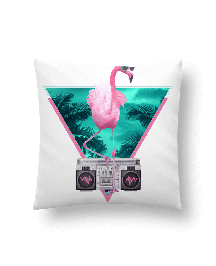 Cushion synthetic soft 45 x 45 cm Miami flamingo by robertfarkas
