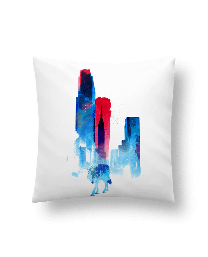 Cushion synthetic soft 45 x 45 cm The wolf of the city by robertfarkas
