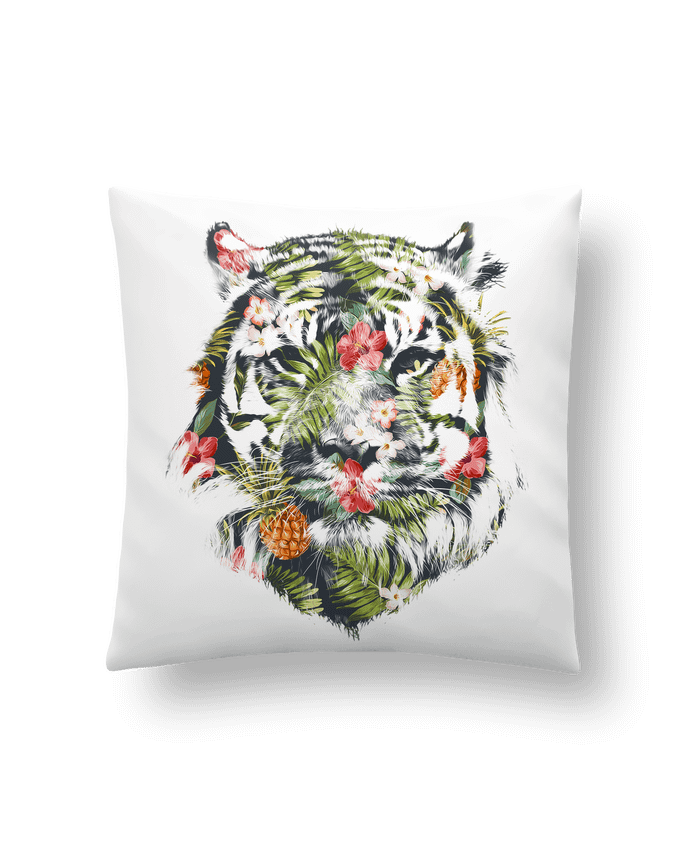 Cushion synthetic soft 45 x 45 cm Tropical tiger by robertfarkas
