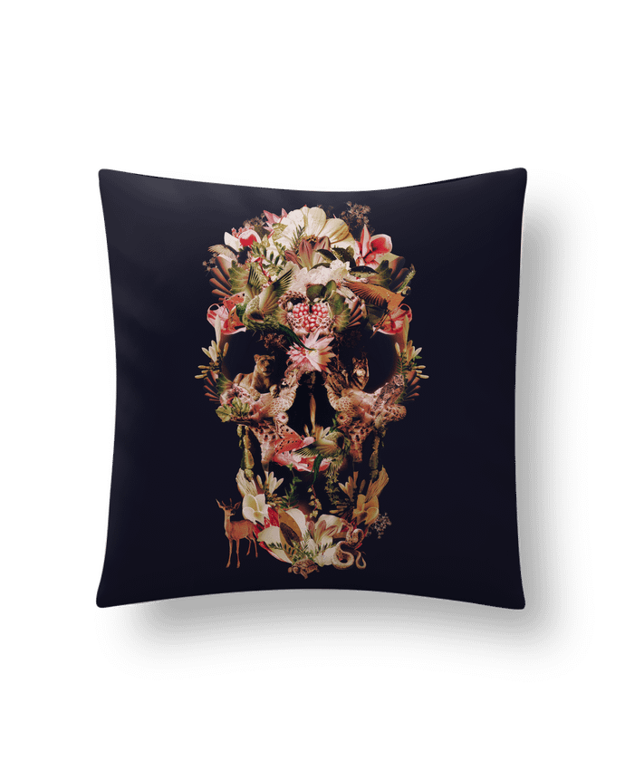 Cushion synthetic soft 45 x 45 cm Jungle Skull by ali_gulec