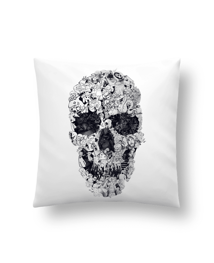 Cushion synthetic soft 45 x 45 cm Doodle bw by ali_gulec