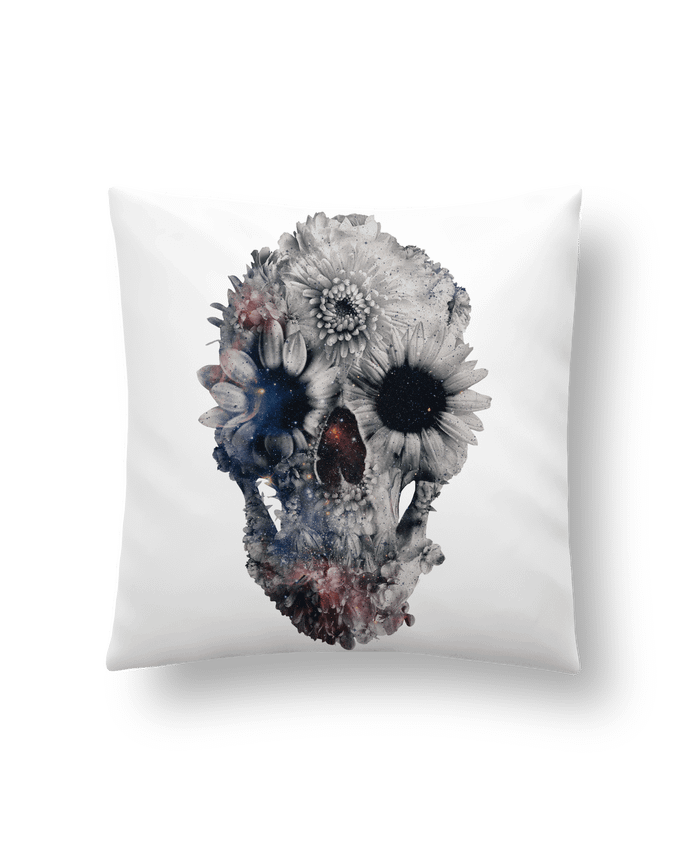 Cushion synthetic soft 45 x 45 cm Floral skull 2 by ali_gulec