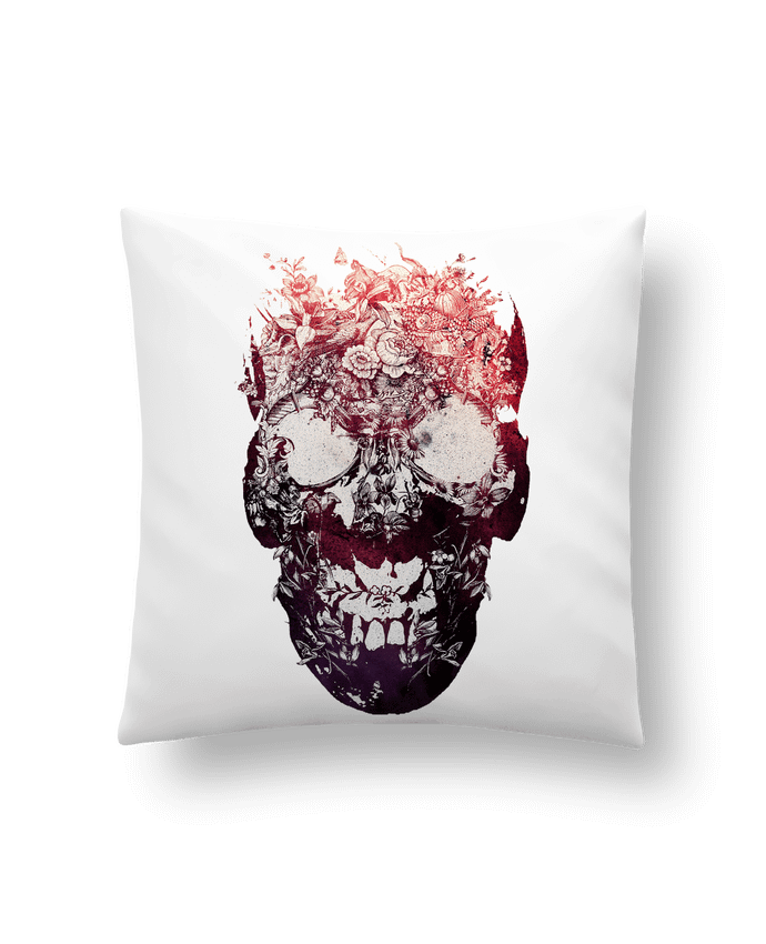 Cushion synthetic soft 45 x 45 cm Floral skull by ali_gulec