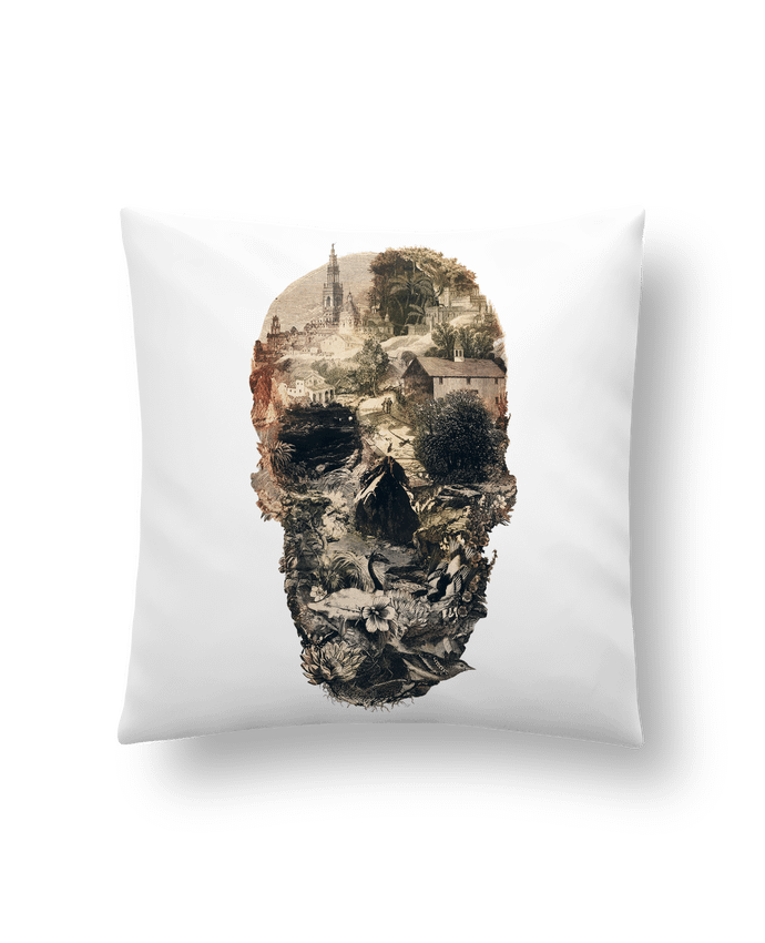 Cushion synthetic soft 45 x 45 cm Skull town by ali_gulec