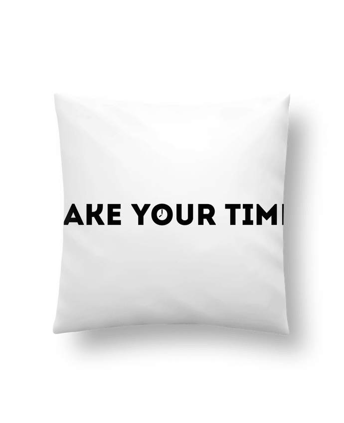 Cushion synthetic soft 45 x 45 cm Take your time by tunetoo