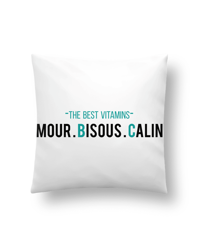Cushion synthetic soft 45 x 45 cm - THE BEST VITAMINS - Amour Bisous Calins by tunetoo