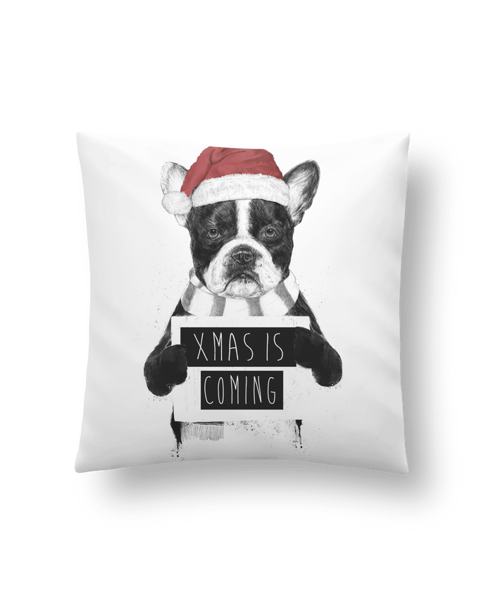 Cushion synthetic soft 45 x 45 cm X-mas is coming by Balàzs Solti