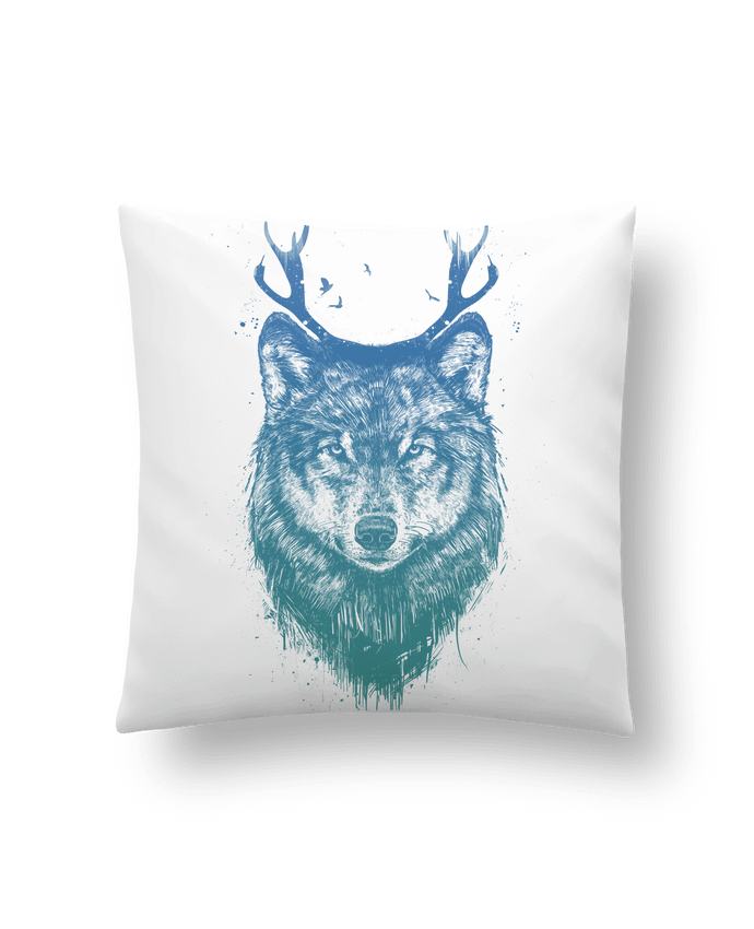Cushion synthetic soft 45 x 45 cm Deer-Wolf by Balàzs Solti