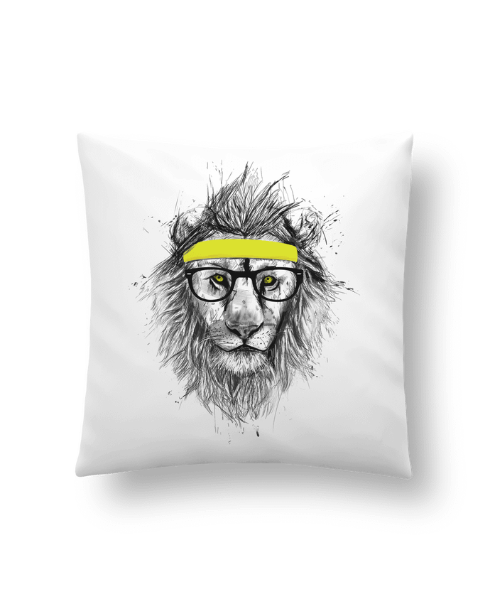 Cushion synthetic soft 45 x 45 cm Hipster Lion by Balàzs Solti