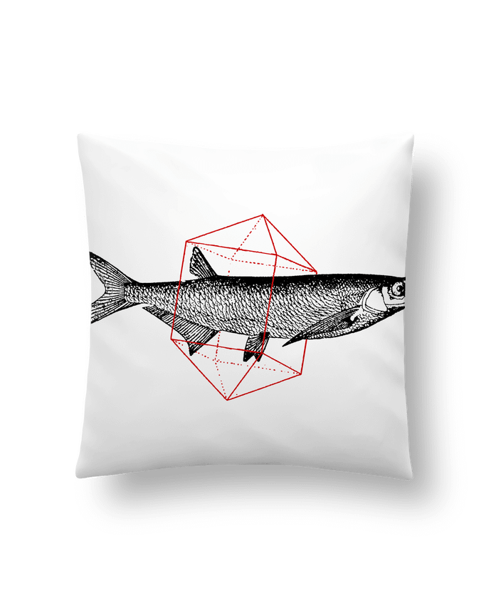 Cushion synthetic soft 45 x 45 cm Fish in geometrics by Florent Bodart