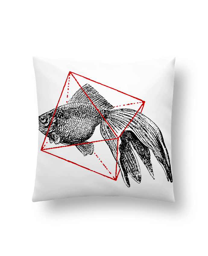 Cushion synthetic soft 45 x 45 cm Fish in geometrics II by Florent Bodart