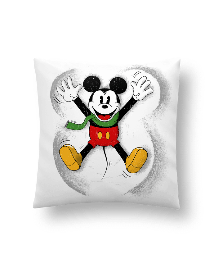 Cushion synthetic soft 45 x 45 cm Mickey in snow by Florent Bodart