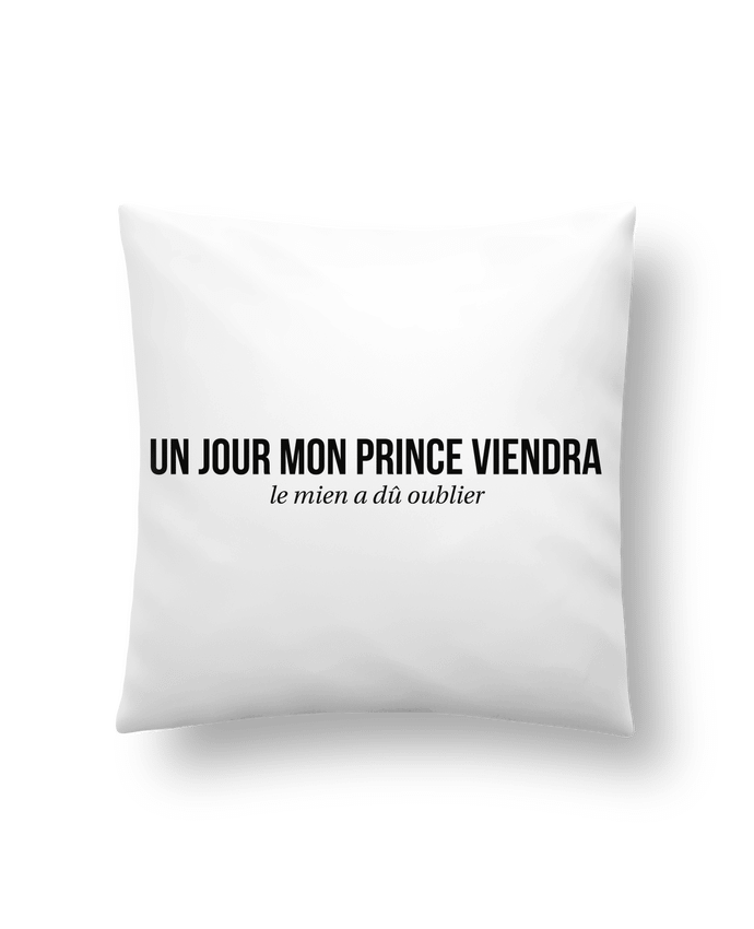 Cushion synthetic soft 45 x 45 cm Un jour mon prince viendra by tunetoo