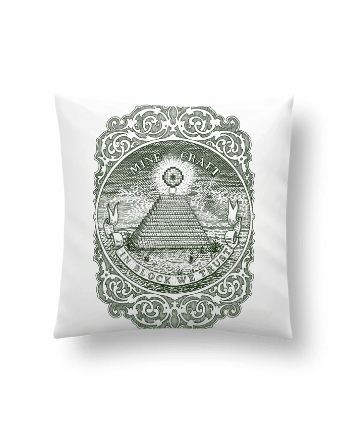 Cushion synthetic soft 45 x 45 cm In block we trust by Florent Bodart