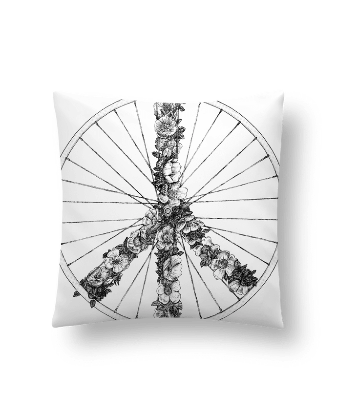 Cushion synthetic soft 45 x 45 cm Peace and Bike Lines by Florent Bodart