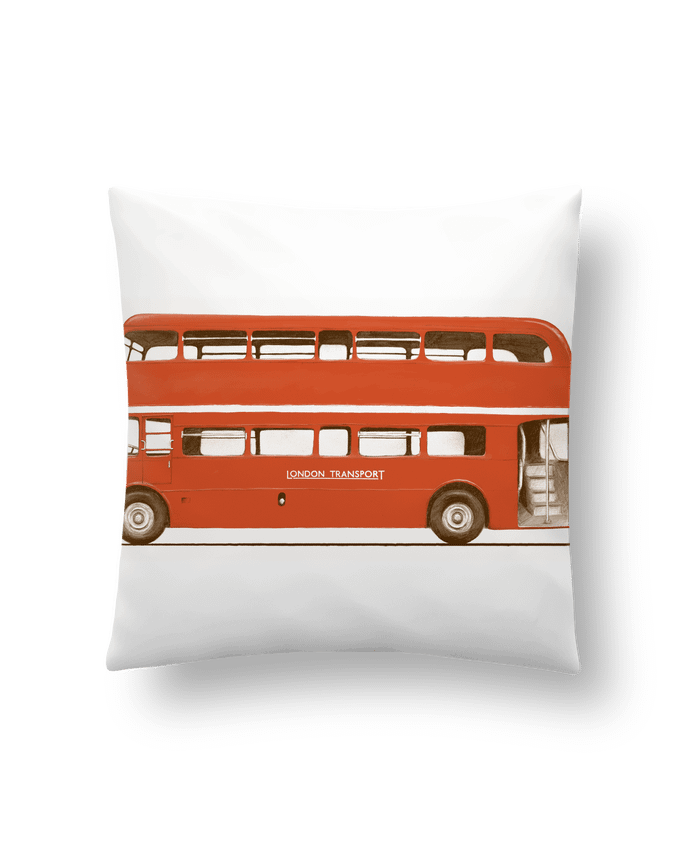 Cushion synthetic soft 45 x 45 cm Red London Bus by Florent Bodart