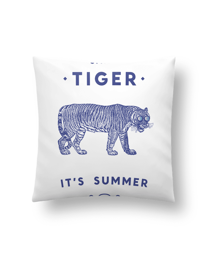 Cushion synthetic soft 45 x 45 cm Smile Tiger by Florent Bodart