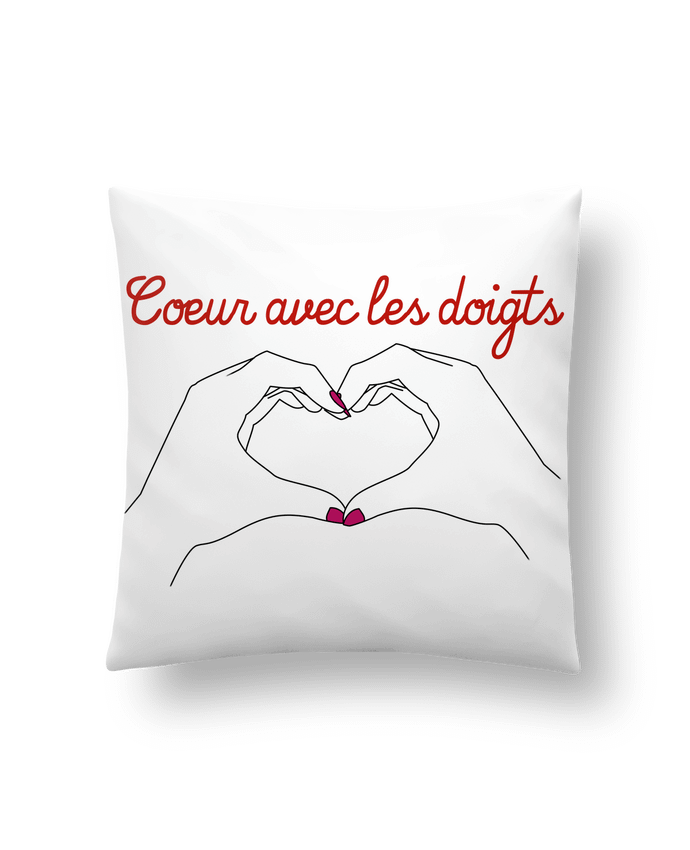 Cushion synthetic soft 45 x 45 cm Coeur avec les doigts by WBang