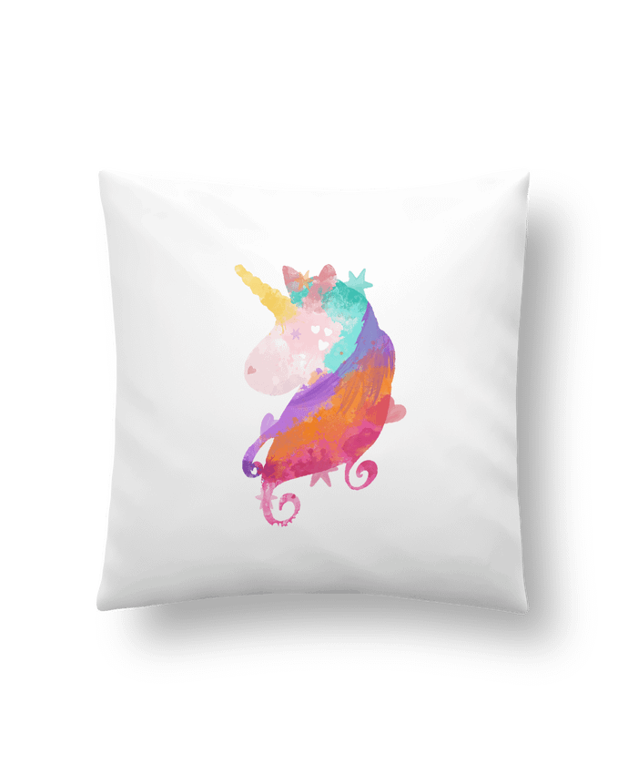 Cushion synthetic soft 45 x 45 cm Watercolor Unicorn by PinkGlitter