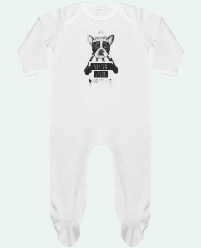 Baby Sleeper long sleeves Contrast Winter is boring by Balàzs Solti