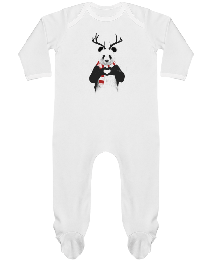 Baby Sleeper long sleeves Contrast X-mas Panda by Balàzs Solti