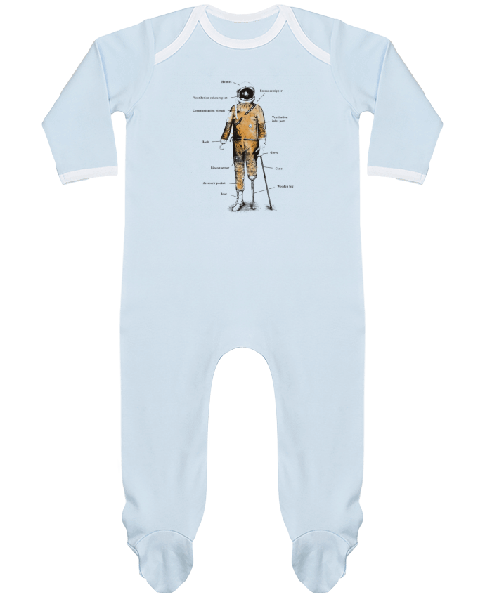 Pijama Bebé Manga Larga Contraste Astropirate with text por Florent Bodart